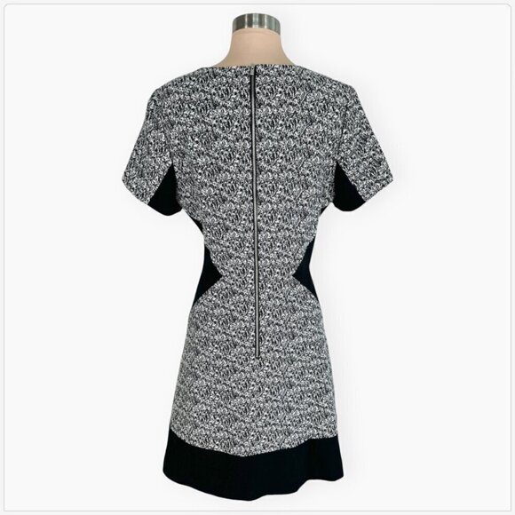 Banana Republic Black Pattern Inset Illusion Slimming Dress NWT NEW 12T 12 Tall - Picture 4 of 5